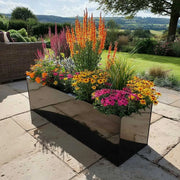120cm Zinc Galvanised Polished Black Trough Planter